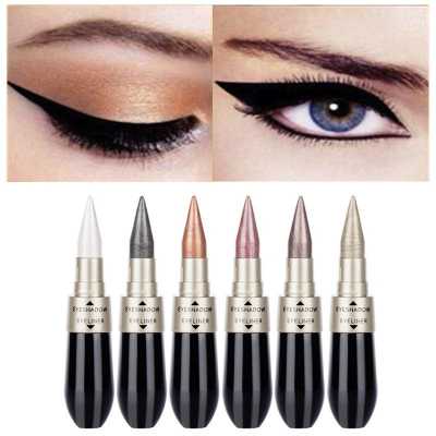 1 Pcs Double end 2 in 1 Pearly Glimmer Waterproof Eyeshadow Black Eye Liner Pen Quick Dry Women Eye Beauty Makeup Cosmetic