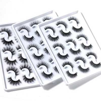 9 Pairs 3D Soft Faux Mink Hair False Eyelashes Natural Messy Eyelash Criss Cross Wispy Lashes Extension Makeup Tools