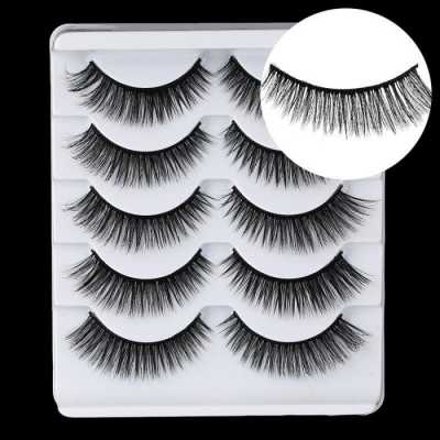 5 Pairs 3D Mink Hair Natural Cross False Eyelashes Long Messy Makeup Fake Eye Lashes Extension Makeup Beauty Tools