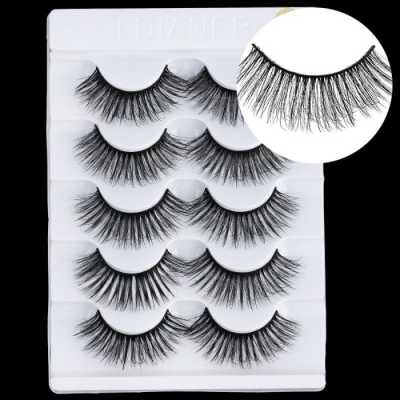 5 Pairs 6D Mink Hair Natural Cross False Eyelashes Long Messy Makeup Fake Eye Lashes Extension Makeup Beauty Tools