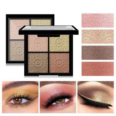 Glitter Matte Eyeshadow Palette Cosmetics Pearlescent Waterproof Beauty Makeup Four color Sequins Four Square Grid Eye Shadow