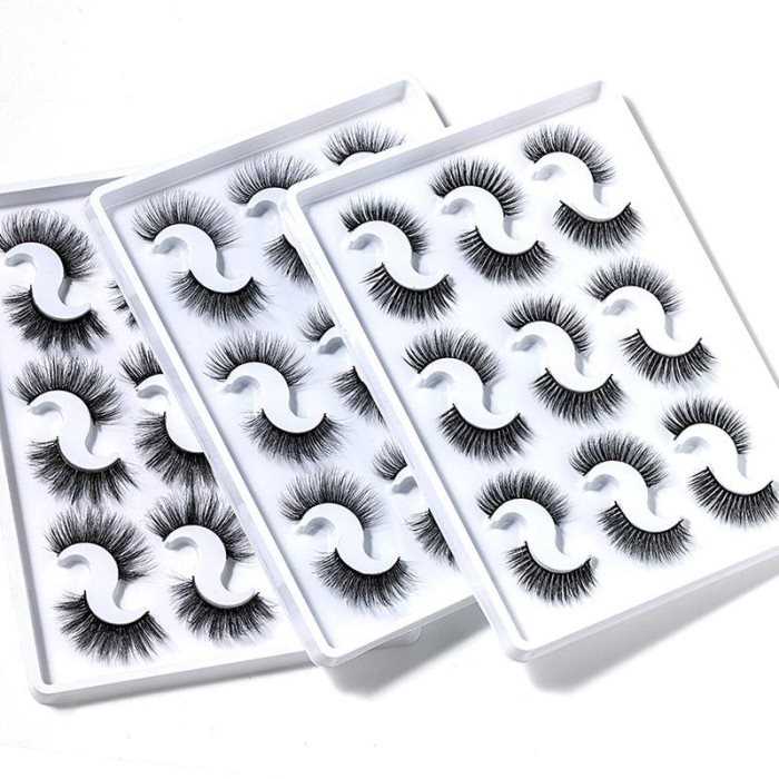 9 Pairs 3D Soft Faux Mink Hair False Eyelashes Natural Messy Eyelash Criss Cross Wispy Lashes Extension Makeup Tools