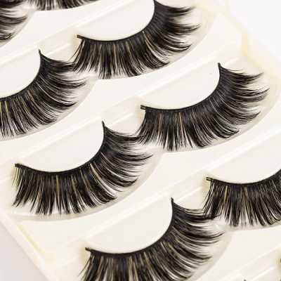 5 Pairs 1.5cm 3D Natural False Eyelashes Mink Eyelashes Thick Long Fake Lashes Hair Makeup Eyelash Extension Tool Maquillaje