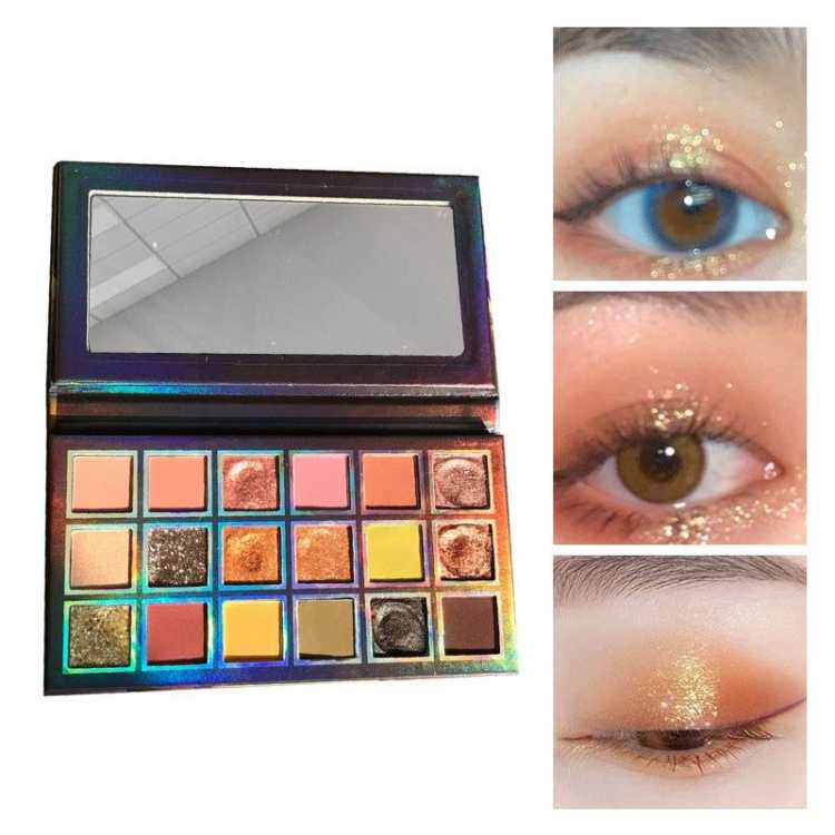 Eyeshadow Palette 18 Colors Makeup Dark Night Glitter Matte Pearlescent Mashed Potato Sequin Eyeshadow Waterproof Long Lasting